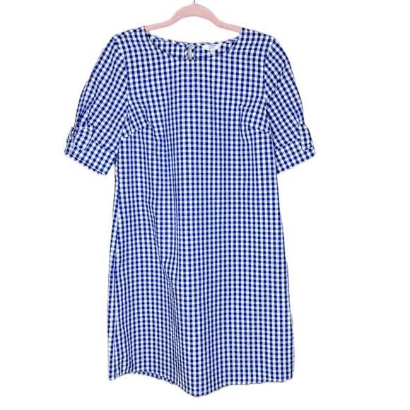 Crown & Ivy Womens Dress Size S Blue Check Streets of Charleston NWT B5 - Picture 2 of 7